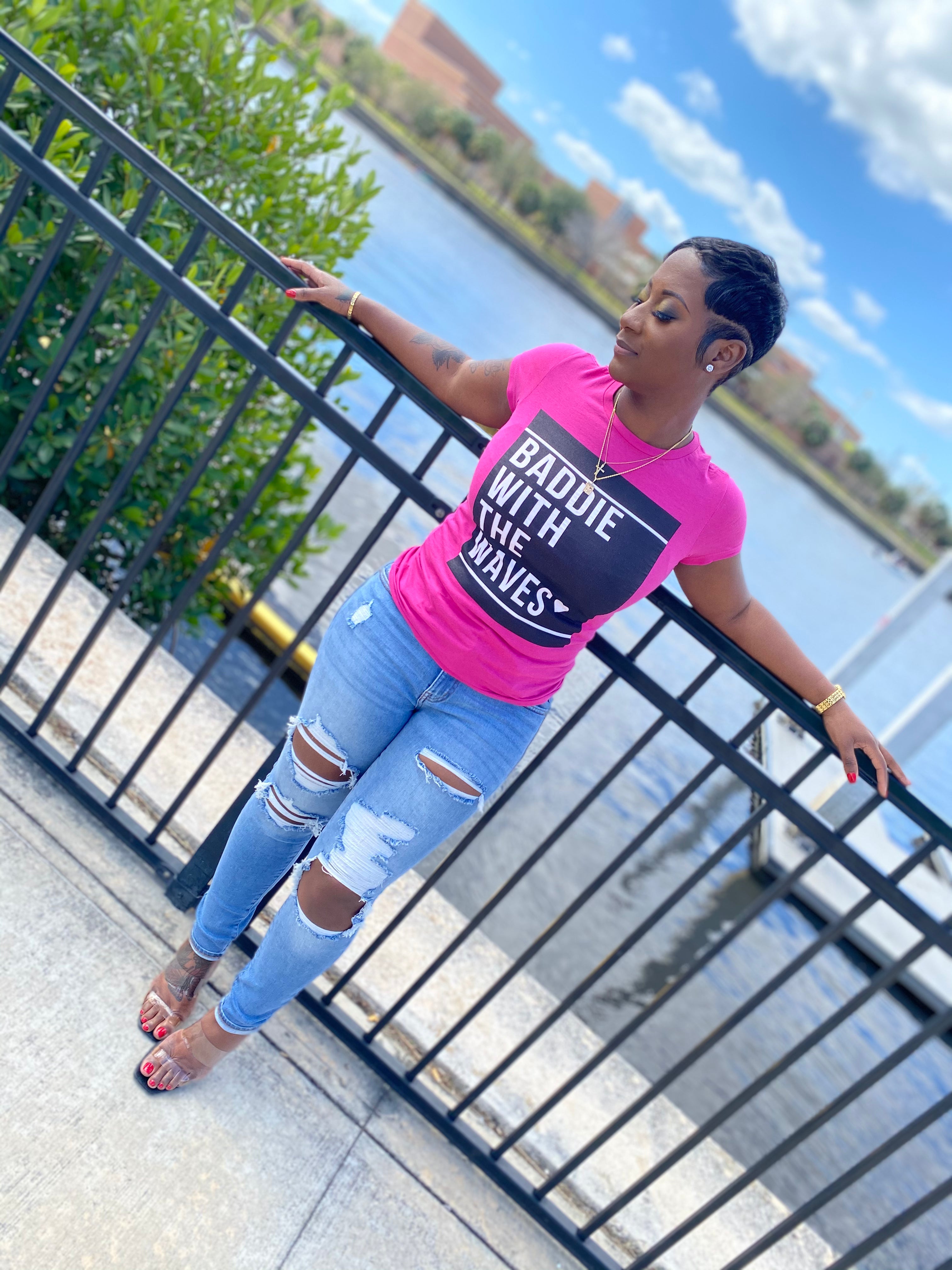 "Baddie With The Waves" T-Shirt Printify