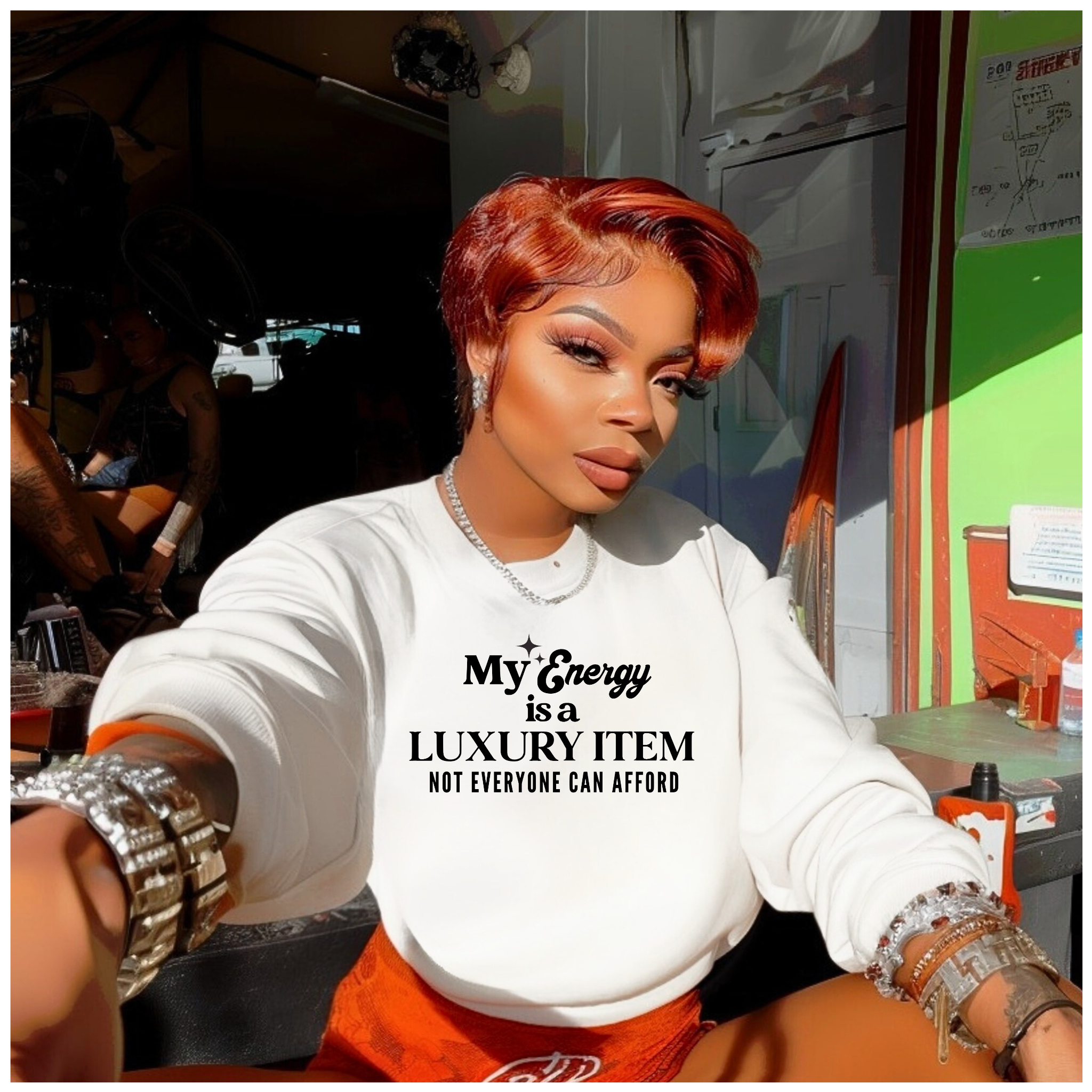 “My Energy Is a Luxury Item” Holiday Sweatshirt Pretty Flawless Pixie