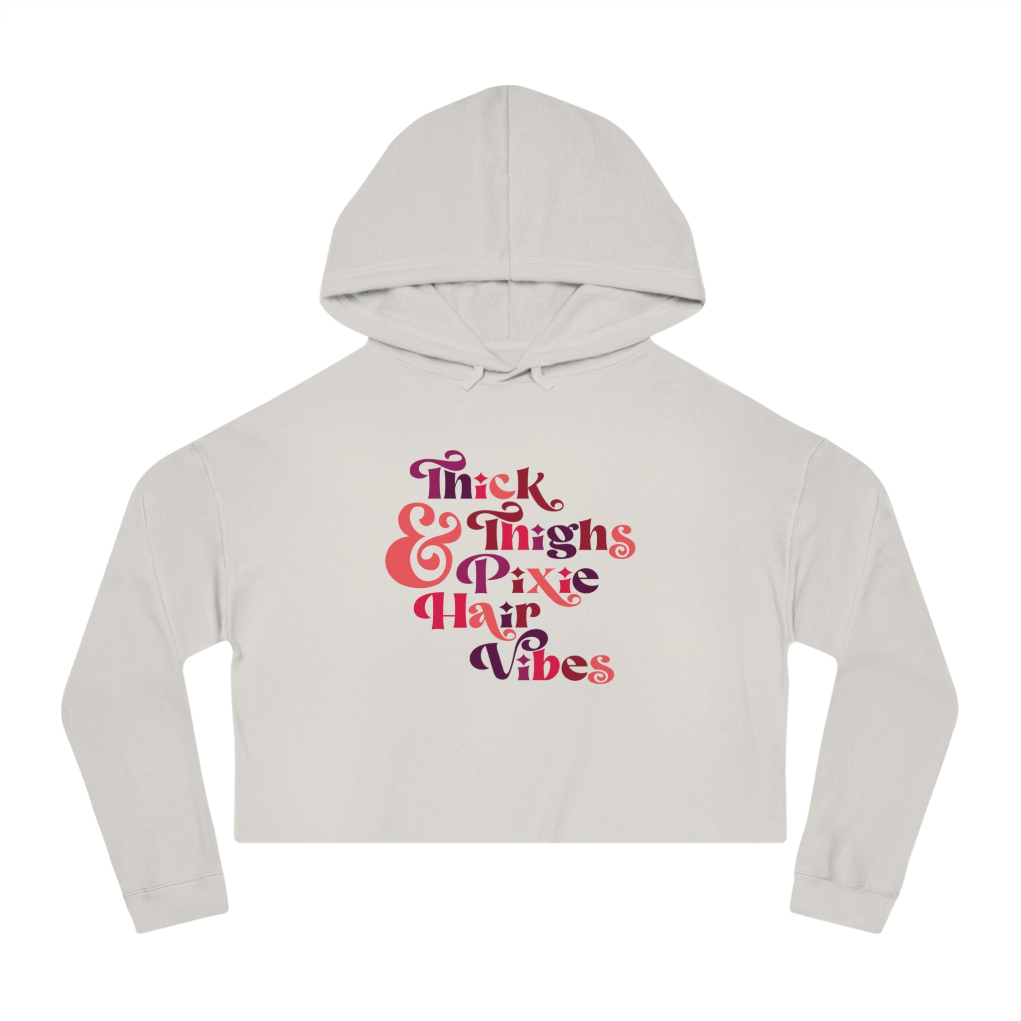 Women's Cropped Hooded Sweatshirt, drawstring graphic hoodie
