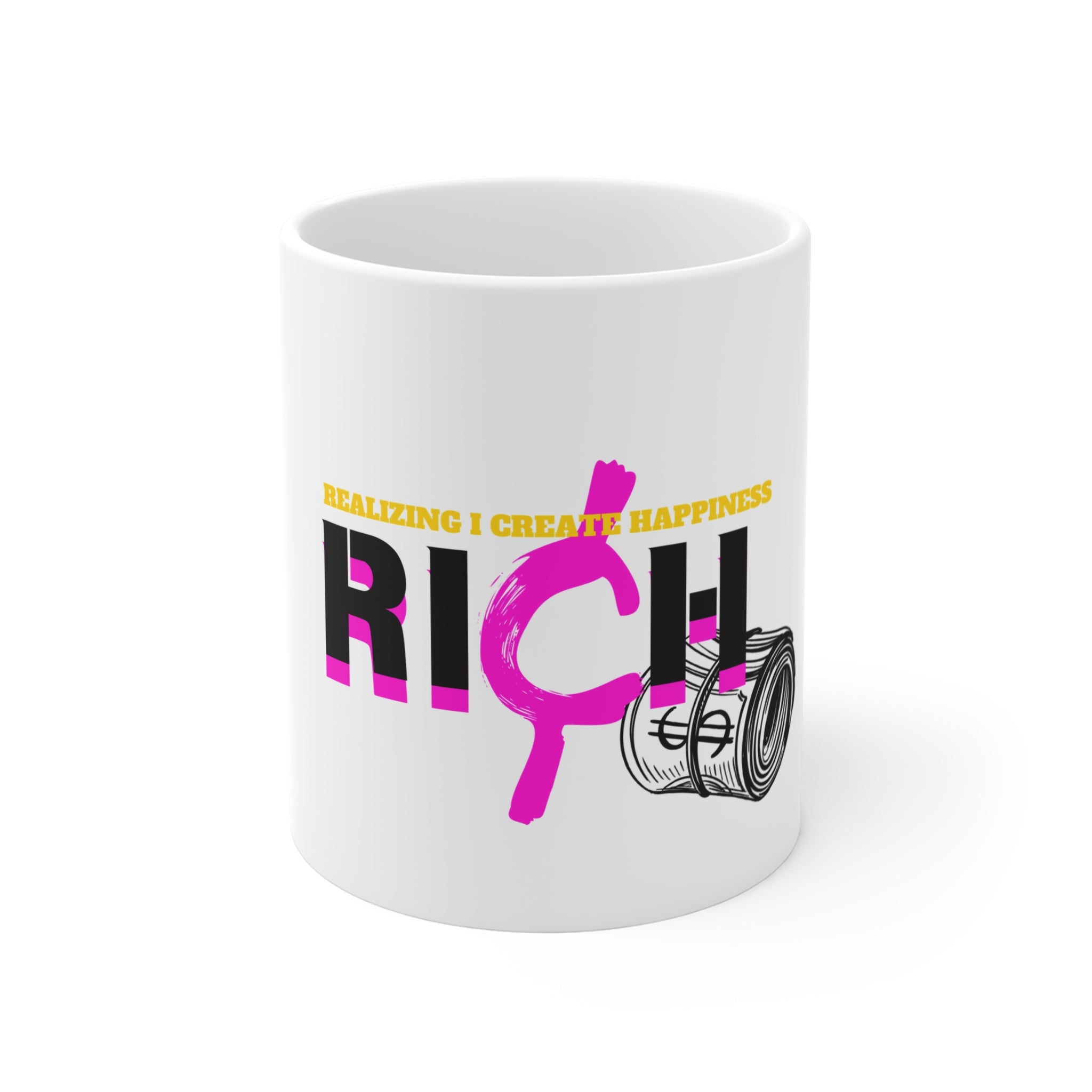 Inspiration RICH Mug 11oz - Positive Mindset Manifest Joy Coffee Cup Gift Printify