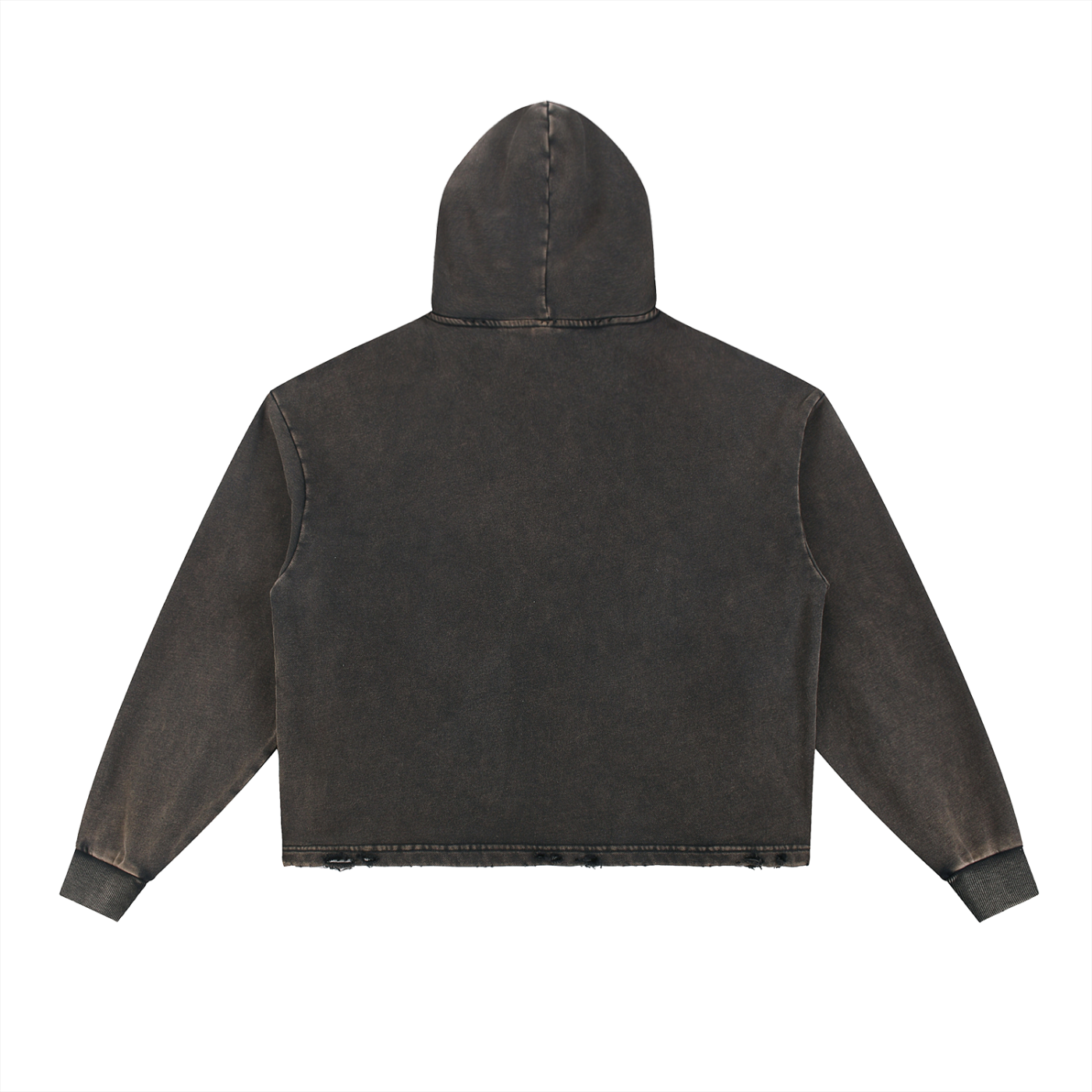 RATED B FOR BOUJEE  Vintage Washed Frayed-Hem Hoodie ODMPOD