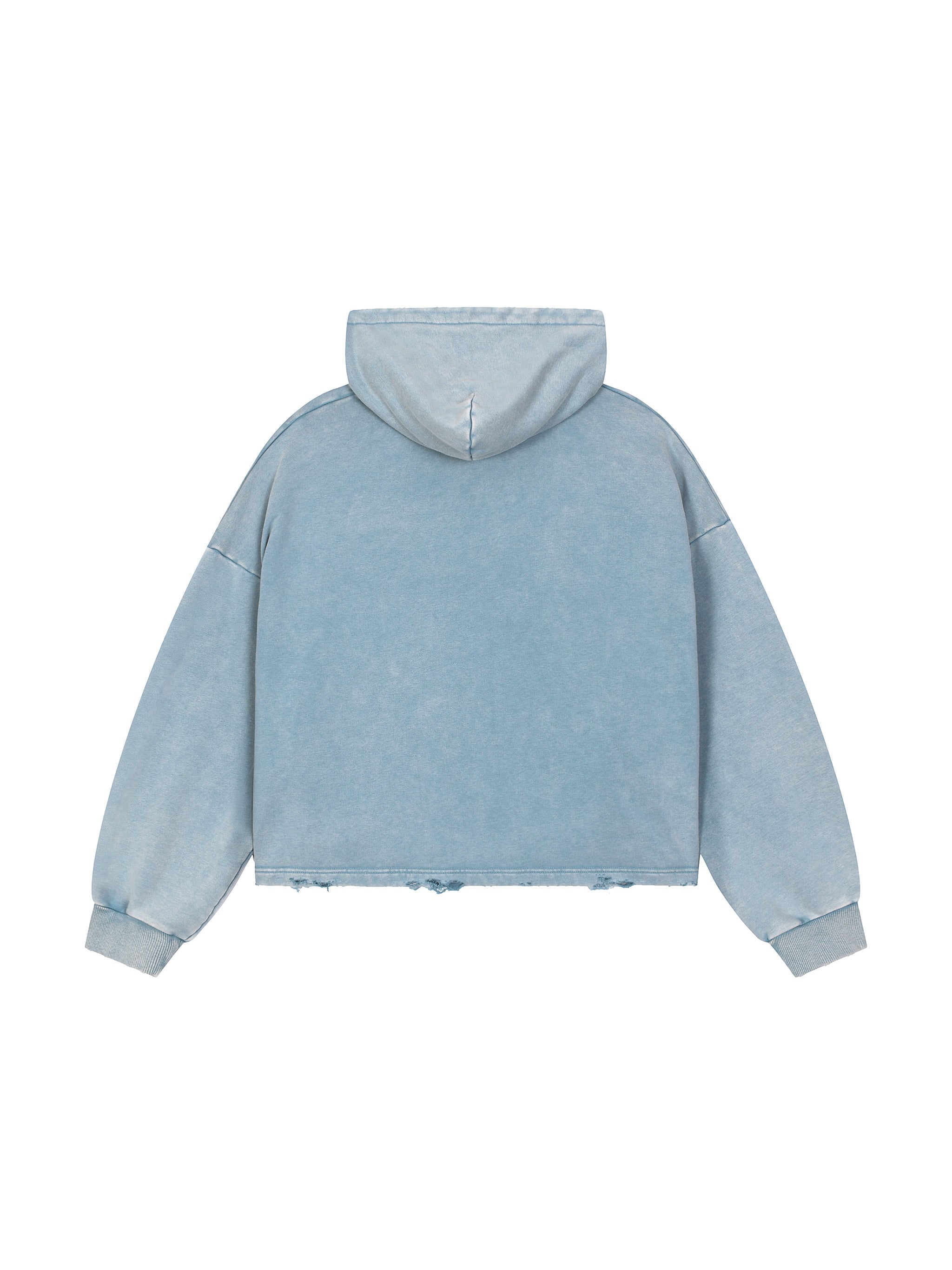 RATED B FOR BOUJEE  Vintage Washed Frayed-Hem Hoodie ODMPOD